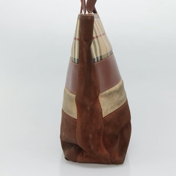 BURBERRY Nova Check Tote Bag PVC Beige Brown Auth 114787 - Picture 5 of 16